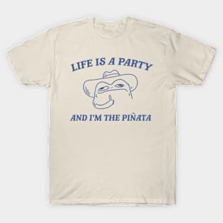 Life is a party and i'm the pinata, Funny Frog T-shirt, Meme Shirt, Cowboy Frog T-Shirt